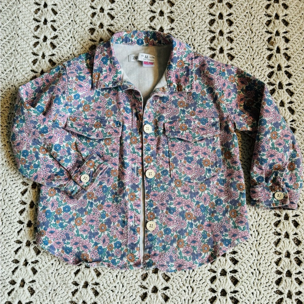 Zara denim button down shirt